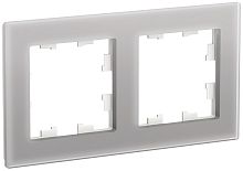 Рамка универсальная Systeme Electric AtlasDesign Nature 2-м. стекло алюминий картинка